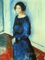 woman in blue frau barth 1921 Edvard Munch